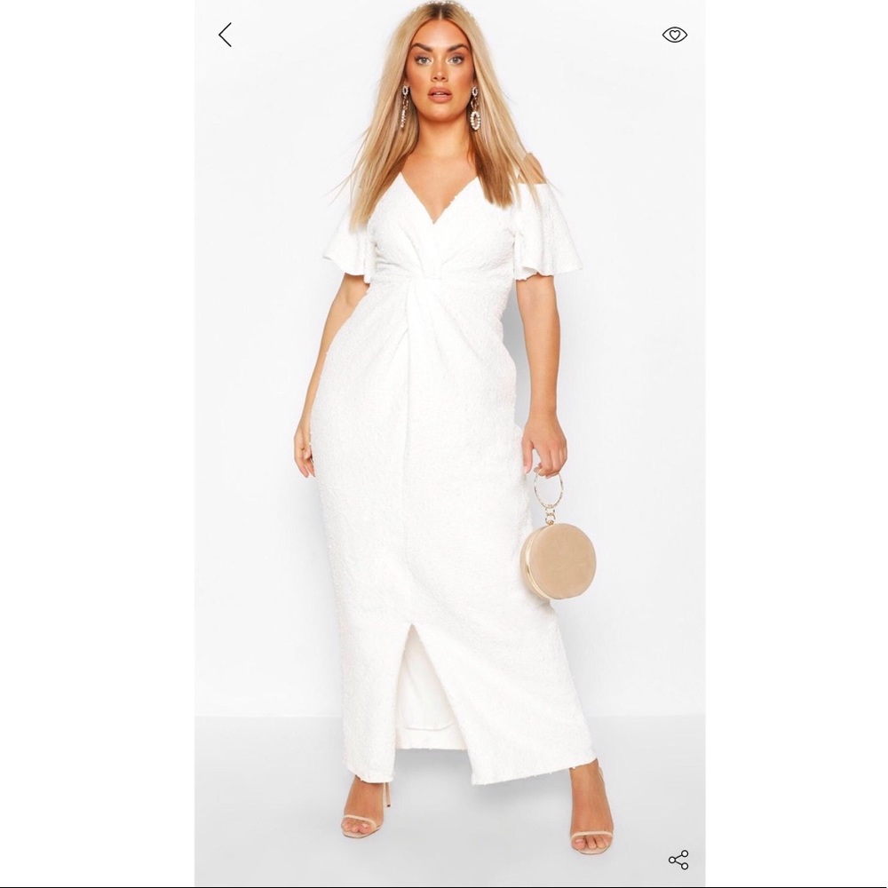 BooHoo occasion dress white sequin Size 18